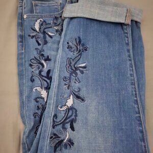 NWT Chico's Paisley Leg Embelished Crop